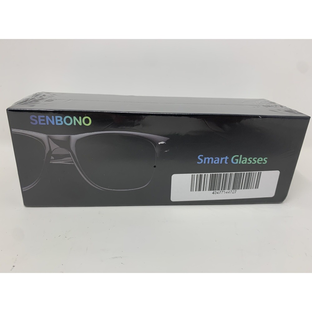 Senbono Black‎ Square Smart Sunglasses Model E13 Mirror Frame New In Box
